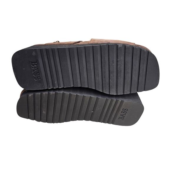 Bass Leather Wedge Sandal Adjustable Strap Brown Womens Size 9 M Neutral - Picture 7 of 9